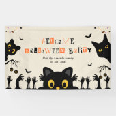 Banderoles Chat noir mignon Halloween (Horizontal)