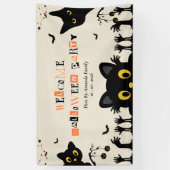 Banderoles Chat noir mignon Halloween (Vertical)