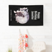 Banderoles Chat noir par une Pleine lune magique (En situation)