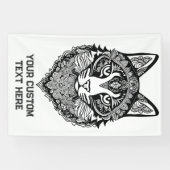 Banderoles Chat ornemental texte personnalisé (Horizontal)