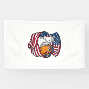 Banderoles Chat patriotique et licorne vintage vector design_