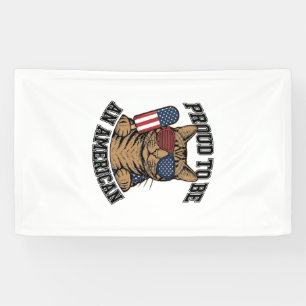Banderoles Chat patriotique fier d'être américain vecteur vin