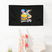 Banderoles Chat spatial astronaute (En situation)