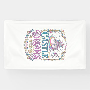 Banderoles Château de licorne Rêves Licorne Fond blanc Pri
