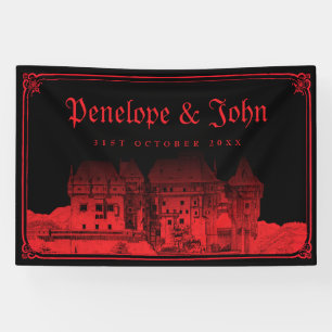 Banderoles Château gothique de vampire frontière mariage noir