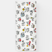 Banderoles Chats amusants, lait et magie. (Vertical)