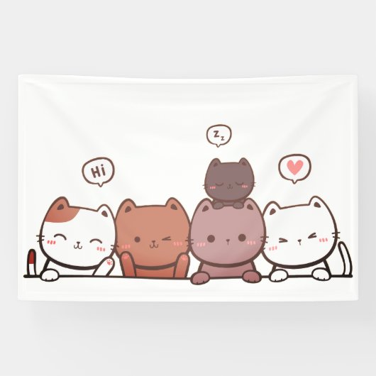 Banderoles Chats, Animaux, Amusants (Horizontal)