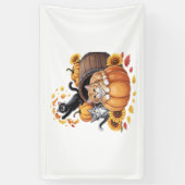 Banderoles Chats Automne Citrouilles Thanksgiving Sunflower O (Vertical)