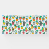 Banderoles Chats dans les pots à fleurs (Horizontal)