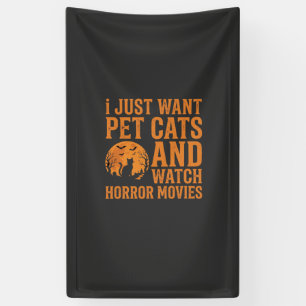 Banderoles Chats domestiques Films d'horreur Halloween Design