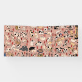 Banderoles chats japonais Ukiyo-e Funny kitty (Horizontal)