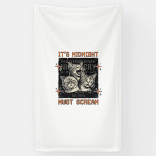 Banderoles Chats qui hurlent à minuit drôle Design de T-shirt