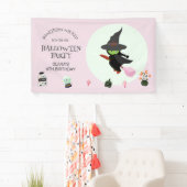 Banderoles Chaud vert sorcier Halloween anniversaire (En situation)
