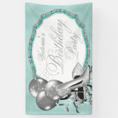 Banderoles Chaussure à talon haut bleu sarcelle argentée pour (Vertical)