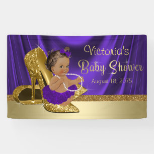 Banderoles Chaussure à talon haut en or violet Fille ethnique