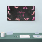 Banderoles Chaussure à talon rose poupée fille fête d'anniver (Salon professionnel)