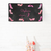 Banderoles Chaussure à talon rose poupée fille fête d'anniver (Insitu)