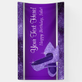 Banderoles Chaussure violet haute talon fête d'anniversaire (Vertical)
