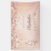 Banderoles Chaussures de ballerine rose or doux 16 roses bien (Vertical)