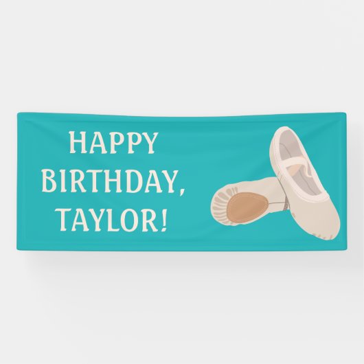 Banderoles Chaussures de ballet bronzé sur message personnali (Horizontal)