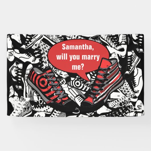 Banderoles Chaussures de discussion 1 + votre propre arrière (Horizontal)