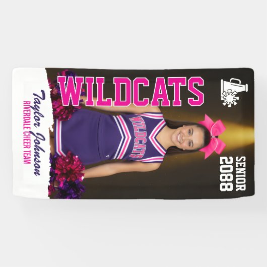 Banderoles Cheerleading Senior Cheer Team Custom Sports Photo (Horizontal)