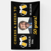 Banderoles Cheers & Beers 50 Anniversaire Photo Keepsaké (Vertical)