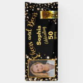 Banderoles Cheers & Beers 50e anniversaire Étoiles étincelant (Vertical)