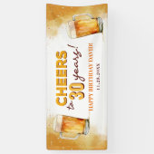 Banderoles Cheers & Beers Mens Funny 30th Birthday (Vertical)