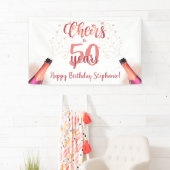 Banderoles CHEERS D'Anniversaire À # ANNÉES Rose Gold Script (En situation)