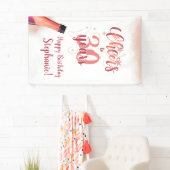 Banderoles CHEERS D'Anniversaire À # ANNÉES Rose Gold Script (En situation)