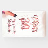 Banderoles CHEERS D'Anniversaire À # ANNÉES Rose Gold Script (Horizontal)