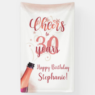 Banderoles CHEERS D'Anniversaire À # ANNÉES Rose Gold Script