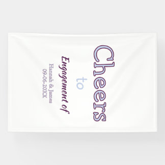 Banderoles cheers to engagement of name purple pastel maron