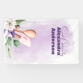 Banderoles Chef pâtissier Ustensiles de cuisine Aquarelle vio (Horizontal)