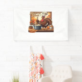 Banderoles Chef rétro Turquie Thanksgiving classique T-shirt (En situation)