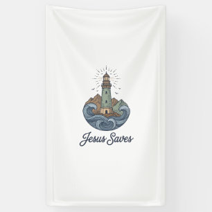Banderoles Chemise chrétienne vintage phare Jésus Sauve_1