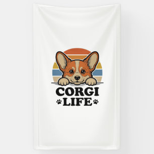 Banderoles Chemise Corgi Life Gravure Vintage Art Amoureux de