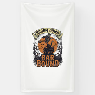 Banderoles Chemise de barman Halloween Sorcière Broom Bar Pu