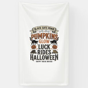 Banderoles Chemise de chauffeur de camion Halloween avec chat
