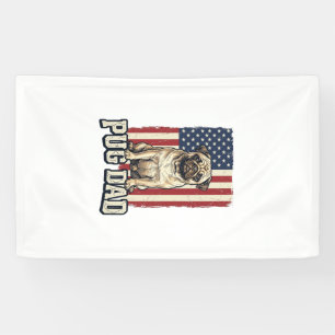 Banderoles Chemise de chien à gravure vintage patriotique Pug