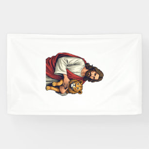 Banderoles Chemise de foi gravée Lion et agneau Jésus 2