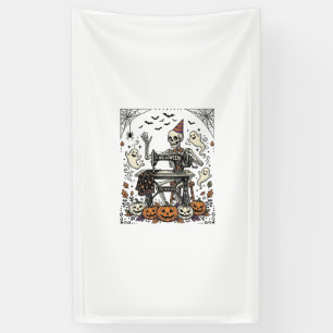 Banderoles Chemise de machine à coudre squelette Halloween Vi