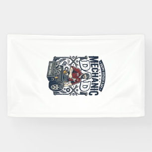 Banderoles Chemise de Mécanicien de la Fête des Pères Papa Dr