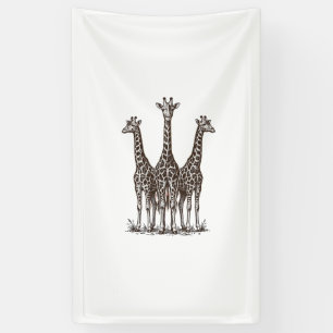 Banderoles Chemise de safari avec gravure de girafe au couche