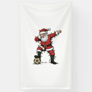 Banderoles Chemise de sport de Noël Vintage Santa Soccer_1
