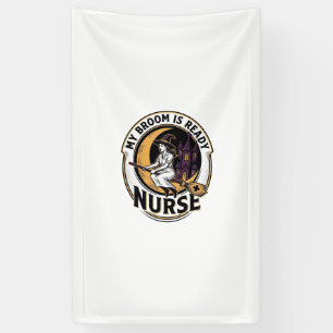 Banderoles Chemise d'infirmière Halloween Dessin de balai de 