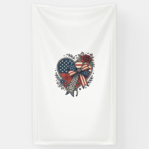 Banderoles Chemise Fleurie à Nœud Papillon Cœur Patriotique V