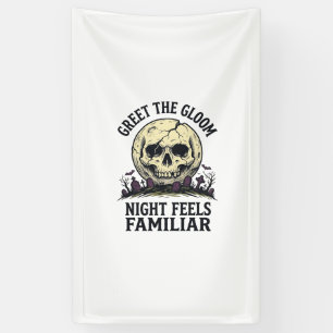 Banderoles Chemise graphique de crâne de lune effrayante Hall