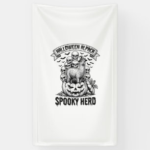 Banderoles Chemise Halloween Alpaga Crâne Citrouille Design V